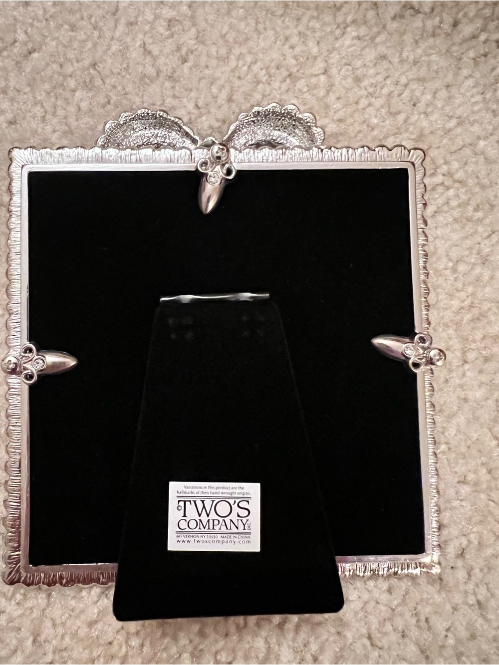 Two's Company Gold and Silver Jeweled Bow Picture Frame - Picture 3 of 5